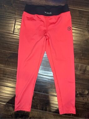 VIRUS Performance Compression Crop Leggings Coral Pink Womens Small No Size Tag